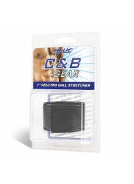Чёрная утяжка на мошонку 1  Velcro Ball Stretcher - BlueLine - купить с доставкой в Батайске