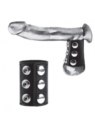 Утяжка на пенис на кнопочках 100% PVC STRAP WITH METAL SNAP - BlueLine - купить с доставкой в Батайске