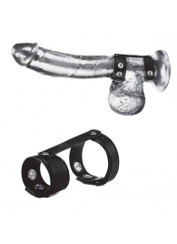 Утяжка на пенис с клёпками Duo Snap Cock And Ball Ring - BlueLine - купить с доставкой в Батайске