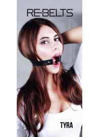 Чёрный кожаный чокер-кляп Tyra Black - Rebelts - купить с доставкой в Батайске