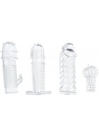 Набор из 4 насадок на член Pleasured Penis Enhancement Sleeve 4 Pack - XR Brands - в Батайске купить с доставкой