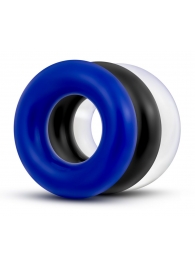 Набор из 3 разноцветных колец Stay Hard Donut Rings - Blush Novelties - в Батайске купить с доставкой
