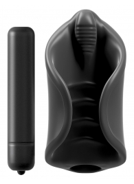 Чёрный мастурбатор Vibrating Silicone Stimulator с вибрацией - Pipedream - в Батайске купить с доставкой