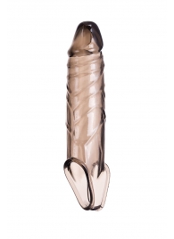 Дымчатая фаллическая насадка с подхватом и закрытой головкой - 16,2 см. - ToyFa - в Батайске купить с доставкой