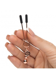 Золотистые зажимы для сосков и клитора All Sensation Nipple and Clitoral Chain - Fifty Shades of Grey - купить с доставкой в Батайске