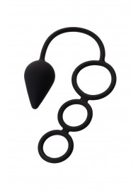 Тройное эрекционное кольцо с анальным хвостом Drop M-size - Erotist Adult Toys - в Батайске купить с доставкой