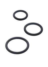 Набор из 3 чёрных эрекционных колец - ToyFa - в Батайске купить с доставкой