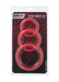 Набор из 3 красных эрекционных колец различного диаметра - ToyFa - в Батайске купить с доставкой