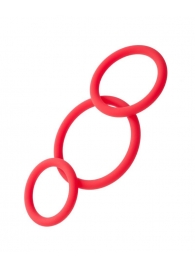 Набор из 3 красных эрекционных колец различного диаметра - ToyFa - в Батайске купить с доставкой