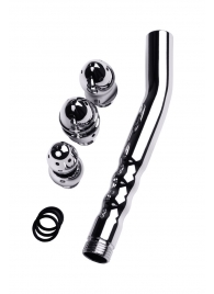 Металлический анальный душ с тремя насадками - ToyFa - купить с доставкой в Батайске