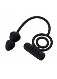 Чёрное эрекционное кольцо с вибропулькой и анальным хвостом - Erotist Adult Toys - в Батайске купить с доставкой