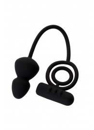 Чёрное эрекционное кольцо с вибростимулятором и анальным хвостом - Erotist Adult Toys - в Батайске купить с доставкой