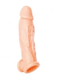 Телесная насадка на пенис с фиксацией мошонки - 18,5 см. - ToyFa - в Батайске купить с доставкой