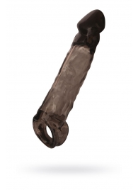 Чёрная насадка на пенис Tс подхватом - 19,5 см. - ToyFa - в Батайске купить с доставкой