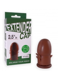 Коричневый латексный удлинитель пениса 2.5 in с шипиками - Sitabella - в Батайске купить с доставкой