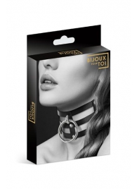 Чёрный тройной чокер с большим кольцом - Bijoux Pour Toi - купить с доставкой в Батайске