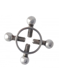 Серебристые зажимы для сосков на винтах - ToyFa - купить с доставкой в Батайске