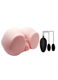 Телесный мастурбатор с двумя любовными тоннелями и вибрацией - Baile - в Батайске купить с доставкой