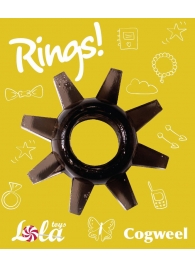 Чёрное эрекционное кольцо Rings Cogweel - Lola Games - в Батайске купить с доставкой