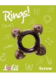 Чёрное эрекционное кольцо Rings Screw - Lola Games - в Батайске купить с доставкой