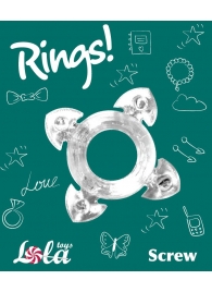 Прозрачное эрекционное кольцо Rings Screw - Lola Games - в Батайске купить с доставкой