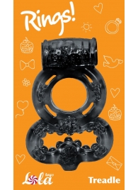 Чёрное эрекционное кольцо Rings Treadle с подхватом - Lola Games - в Батайске купить с доставкой