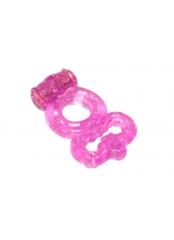 Розовое эрекционное кольцо Rings Treadle с подхватом - Lola Games - в Батайске купить с доставкой