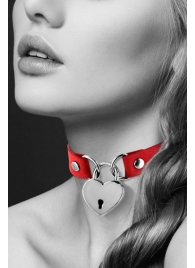 Красный чокер с замком в форме сердца - Bijoux Pour Toi - купить с доставкой в Батайске