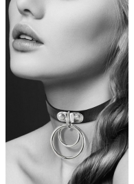 Черный чокер с двумя кольцами - Bijoux Pour Toi - купить с доставкой в Батайске