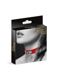 Красный узенький чокер с кольцом - Bijoux Pour Toi - купить с доставкой в Батайске