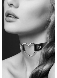 Чёрный чокер с кольцом в форме сердца - Bijoux Pour Toi - купить с доставкой в Батайске