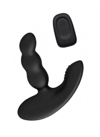 Черный силиконовый стимулятор простаты Levett Nitoc с пультом ДУ - Levett - в Батайске купить с доставкой