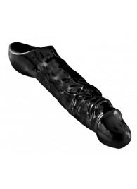 Чёрная увеличивающая насадка на член Mamba Cock Sheath Packaged - 16,5 см. - XR Brands - в Батайске купить с доставкой
