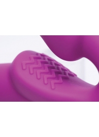 Ярко-розовый безремневой вибрострапон Evoke Vibrating Strapless Silicone Strap-on Dildo - XR Brands - купить с доставкой в Батайске