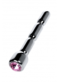 Серебристый уретральный плаг со стразом - 7 см. - ToyFa - купить с доставкой в Батайске