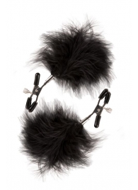 Зажимы для сосков с пухом FEATHERED NIPPLE CLAMPS - Blush Novelties - купить с доставкой в Батайске