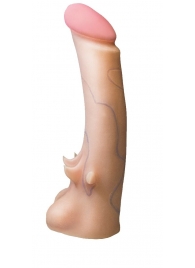 Телесная насадка REAL Standard с усиками на основании - 19 см. - LOVETOY (А-Полимер) - купить с доставкой в Батайске