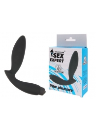 Чёрный вибростимулятор простаты Sex Expert Vibe Pleasure - Sex Expert - в Батайске купить с доставкой