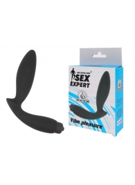 Чёрный вибростимулятор простаты Sex Expert Vibe Pleasure - Sex Expert - в Батайске купить с доставкой