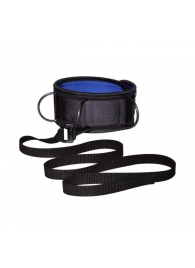 Чёрно-синий неопреновый ошейник с поводком - Sitabella - купить с доставкой в Батайске