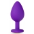 Фиолетовая анальная пробка Bling Plug Large с золотистым стразом - 9,5 см. - Blush Novelties - купить с доставкой в Батайске