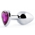Серебристая анальная пробка с фиолетовым кристаллом-сердечком - 8 см. - Anal Jewelry Plug - купить с доставкой в Батайске