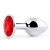 Серебристая анальная пробка с красным стразом - 7,2 см. - Anal Jewelry Plug - купить с доставкой в Батайске
