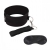 Черный ошейник с длинным поводком Collar and Leash Set - Lux Fetish - купить с доставкой в Батайске