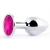 Серебристая анальная пробка с малиновым кристаллом - 7,2 см. - Anal Jewelry Plug - купить с доставкой в Батайске
