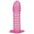 Гелевая розовая насадка с шипами - 12 см. - Toyfa Basic - в Батайске купить с доставкой