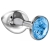 Большая серебристая анальная пробка Diamond Light blue Sparkle Large с голубым кристаллом - 8 см. - Lola Games - купить с доставкой в Батайске