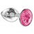 Малая серебристая анальная пробка Diamond Pink Sparkle Small с розовым кристаллом - 7 см. - Lola Games - купить с доставкой в Батайске