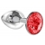 Малая серебристая анальная пробка Diamond Red Sparkle Small с красным кристаллом - 7 см. - Lola Games - купить с доставкой в Батайске