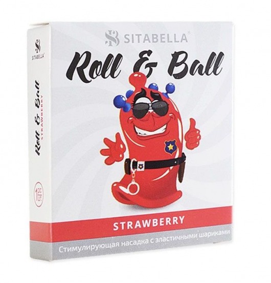 Стимулирующий презерватив-насадка Roll   Ball Strawberry - Sitabella - купить с доставкой в Батайске